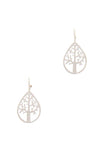 Oak Tear Drop Shape Earring